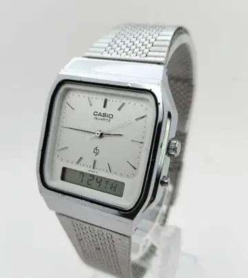 CASIO 카시오 AQ-330 손목시계 아나데지 쿼츠 메탈 밴드