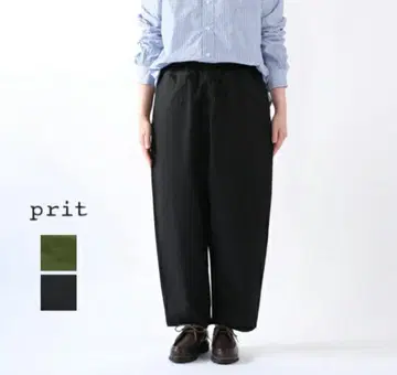 prit 새상품급 오가닉 코튼 웨더 배기 팬츠 블랙 프릿이치