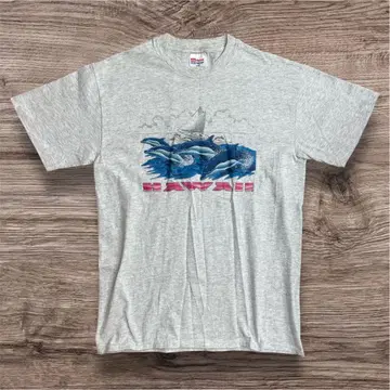 Hanes 90년대 USA 제작 티셔츠 XL 그레이 HAWAII 돌고래