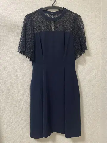 [새상품급] 네이비 레이스 플레어 슬리브 드레스