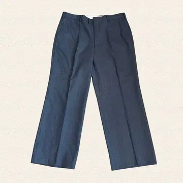 일본제 슬랙스 그레이 울 100% 넉넉한 허리 92cm