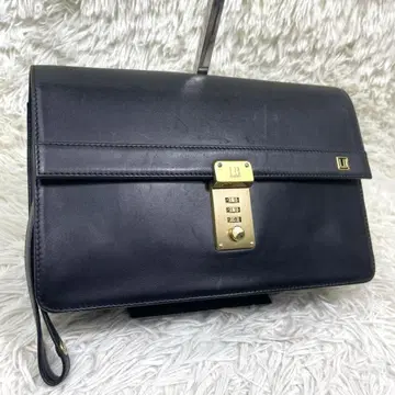 dunhill 세컨드백 클러치백 가죽 골드 금장 장식