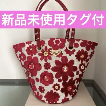 택 포함 새상품 싱크비 마가렛 루즈 토트백 빨간색 크리스탈