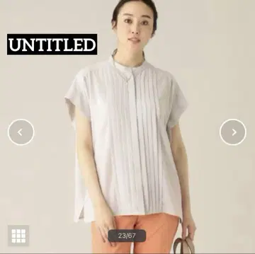 [새상품급] UNTITLED 프론트 턱 블라우스 조젯 그레이