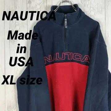 초레어 USA 노티카 하프 지퍼 플리스 맨투맨 자수 90년대