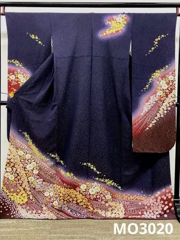후리소데 럭셔리 쓰지가 하나 금통기 짜기 기장 167cm 발수 가공 완료