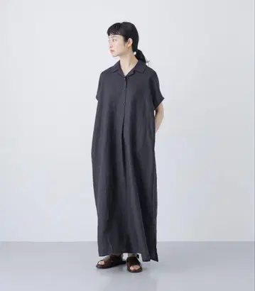택 포함 새상품 카구레 2사이즈 린넨 프렌치 셔츠 원피스 어반 리서치