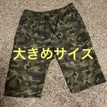 남성용 접촉 냉감 7부 기장 팬츠 카모 패턴 하프 팬츠 XXXXL