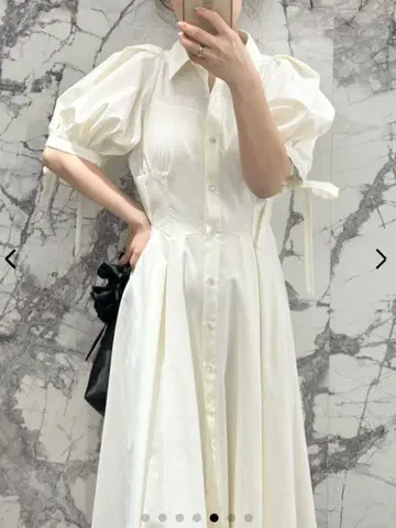 LILY BROWN 볼륨 슬리브 셔츠 원피스 S