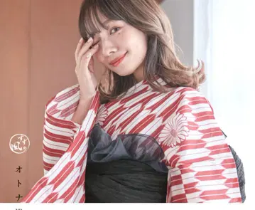 빨흰 스트라이프 유카타 dita