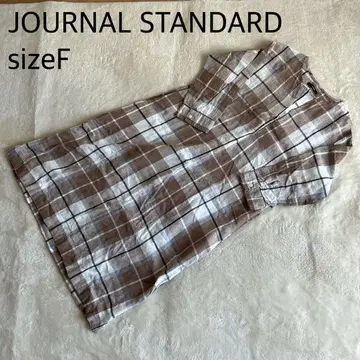 JOURNAL STANDARD 체크 무늬 린넨 셔츠 원피스 sizeF