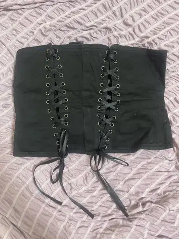 BPN 블랙 레이스업 뷔스티에
