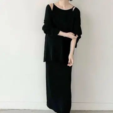 2WAY 아메리칸 쓰리 슬리브 롱 니트 원피스