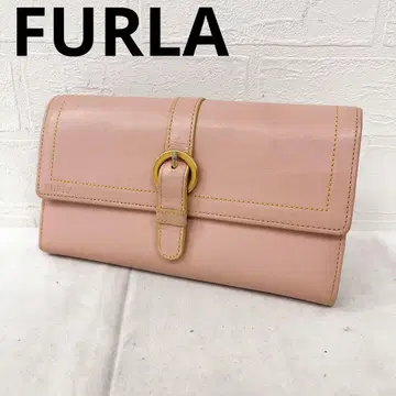 유153 FURLA 가죽 장지갑 롱 지갑 핑크 여성용