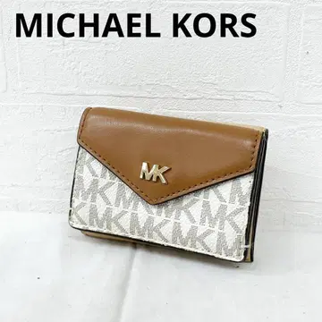 유158 MICHAEL KORS 삼단 접이식 지갑 컴팩트 가죽 로고 패턴