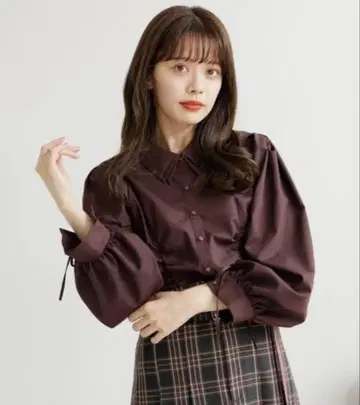 LADYMADE 더블 컬러 셔링 셔츠 택 포함 미사용