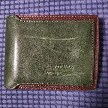 ZONALE 접이식 지갑 그린 가죽