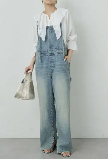 데님 멜빵바지 라이트 블루