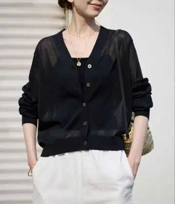 린넨 혼방 시어 가디건 슬로브 이에나