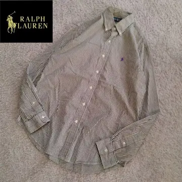 RALPH LAUREN 랄프 로렌 포니 로고 자수 스트라이프 셔츠