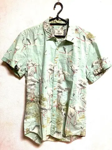 SCOTCH&SODA 플라밍고 패턴 반팔 셔츠 미사용 택 포함