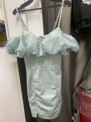 쥬얼스 오프숄더 드레스 S 사이즈 민트 그린