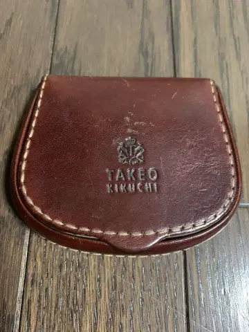 TAKEO KIKUCHI 천연 가죽 코인 케이스