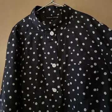도트 코튼 실크 블라우스