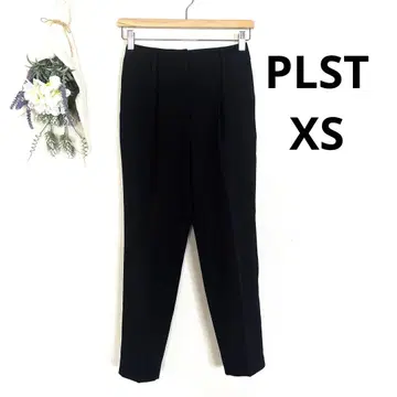 PLST 백 새틴 스트레치 테이퍼드 팬츠 XS 블랙