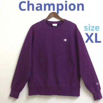 Champion 로고 자수 트레이너 퍼플 색상 사이즈 XL