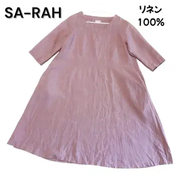 새상품급 SA-RAH 반팔 원피스 튜닉 린넨