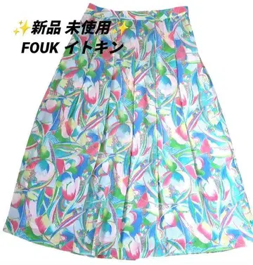 새상품 미사용 FOUK 이토킨(주) 쉬폰 롱 플레어 스커트