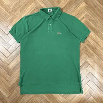 미국제 90년대 IZOD 라코스테 반팔 사슴 무늬 피케 셔츠 그린 무지