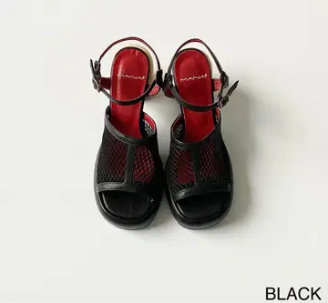 컨디션 최상 MANA 메쉬 스트랩 샌들 블랙 37 size 23.5cm