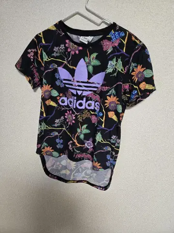 adidas 꽃무늬 반팔 티셔츠 S