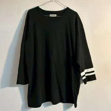 모모타로 청바지 7부 소매 스트라이프 디자인 블랙 XL 구제 의류
