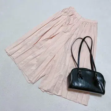 네이비 맥 하우스 플리츠 와이드 팬츠 가우초 체형 커버 넉넉한 M