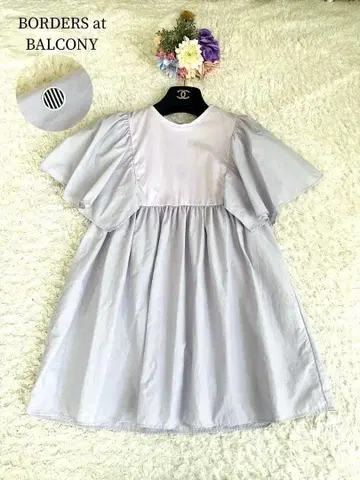 인기 보더스 앳 발코니 플레어 슬리브 티 프릴 블라우스 보라색