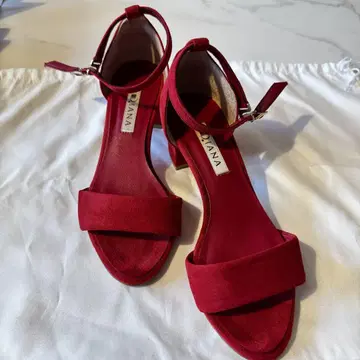22cm DIANA 레드 스트랩 샌들 중간 힐