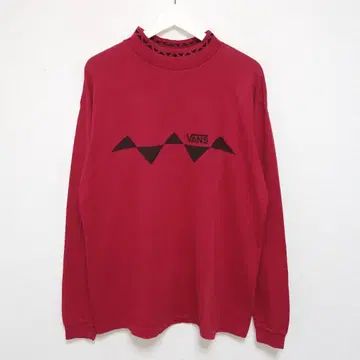 M 80s VANS 반스 모크넥 롱T 긴팔 티셔츠 빨간색 USA제