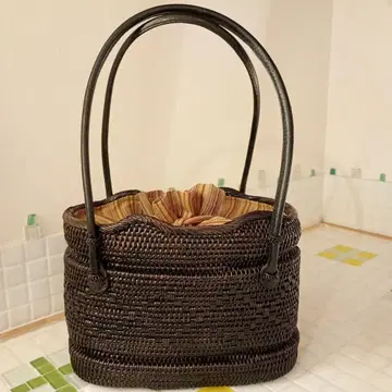 바스켓백 아타백 다크 브라운