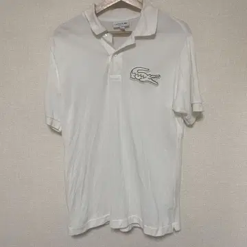 LACOSTE 화이트 피케 셔츠 US M