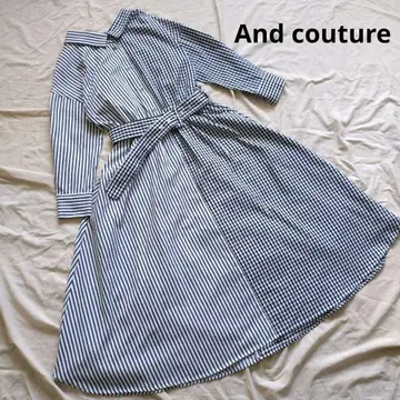 [ And couture ] 앙데팡당 체크 도킹 롱 원피스