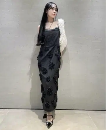 LILY BROWN 플라워 자수 세트 캐미 드레스 원피스