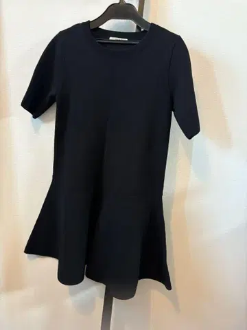 snidel 블랙 미니 원피스 반팔 코튼 니트