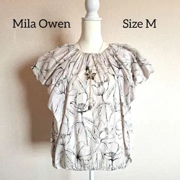 Mila Owen 플라워 프린트 개더 볼륨 벌룬 상의 M