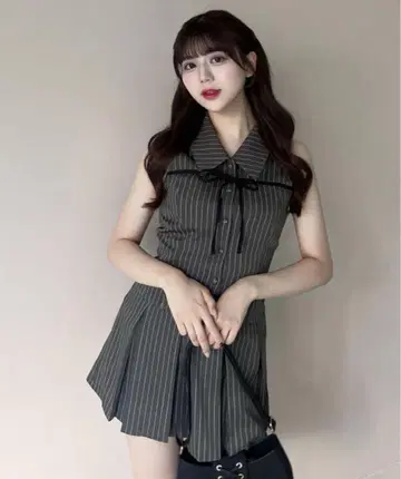 OLIVE des OLIVE YUI 기획 슬리브리스 셔츠 미니 원피스