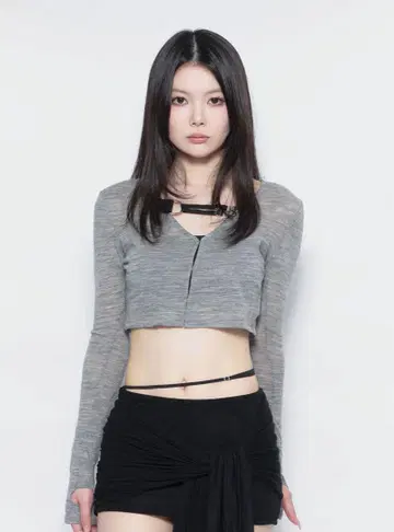 더레드스레드 S 클립 카디건 크롭트