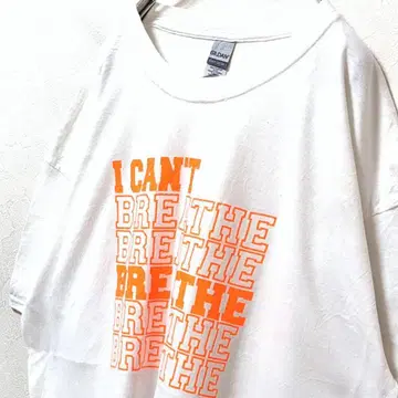길단 아이 캔트 브리즈 #BLM 티셔츠 화이트 흰색 XL 구제 의류