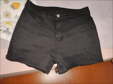 블랙 데님 숏 팬츠